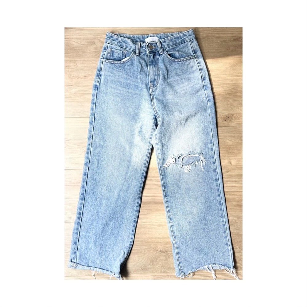 OAK + FORT Light Blue Straight Leg Jeans